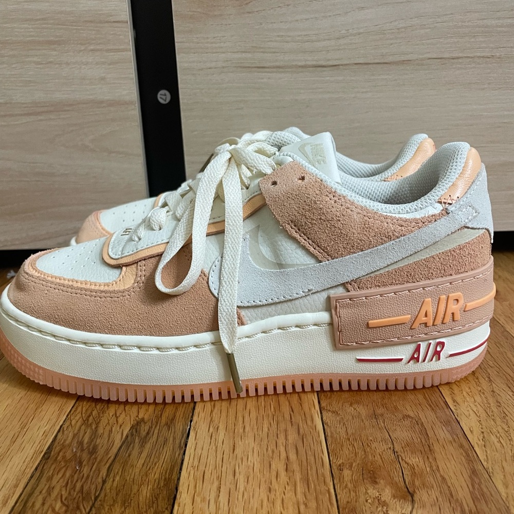 Nike Air Sneakers in White and Tan
